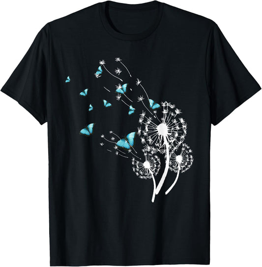 Dandelion and butterfly design dandelion T-Shirt - T-Shirt | Black