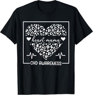 Heart Mama CHD Warrior Congenital Heart Disease Mother T-Shirt - T-Shirt | Black