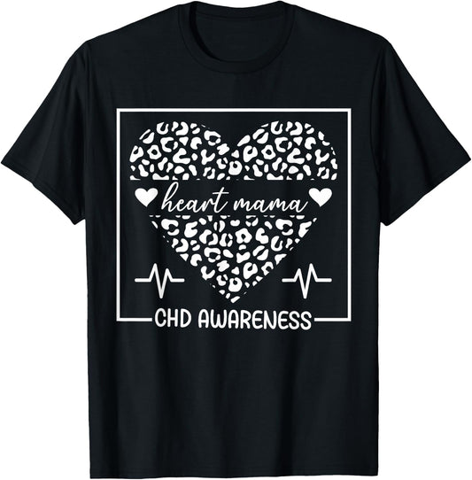 Heart Mama CHD Warrior Congenital Heart Disease Mother T-Shirt - T-Shirt | Black