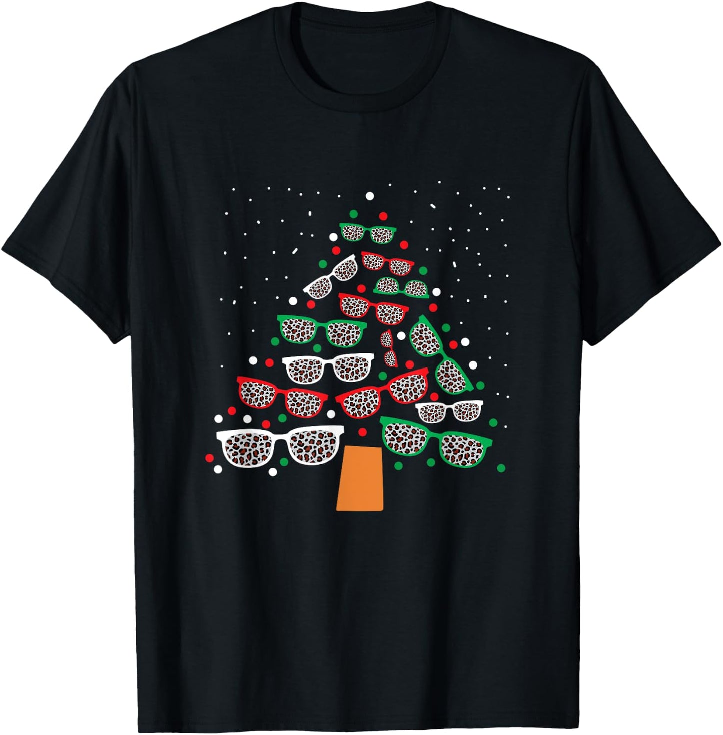 Eyeglasses Tree Eye Doctor Optician Christmas Optometrist T-Shirt - T-Shirt | Black