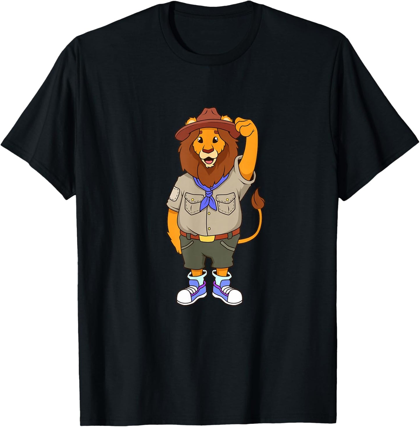 Cartoon Lion is Scout T-Shirt - T-Shirt | Black