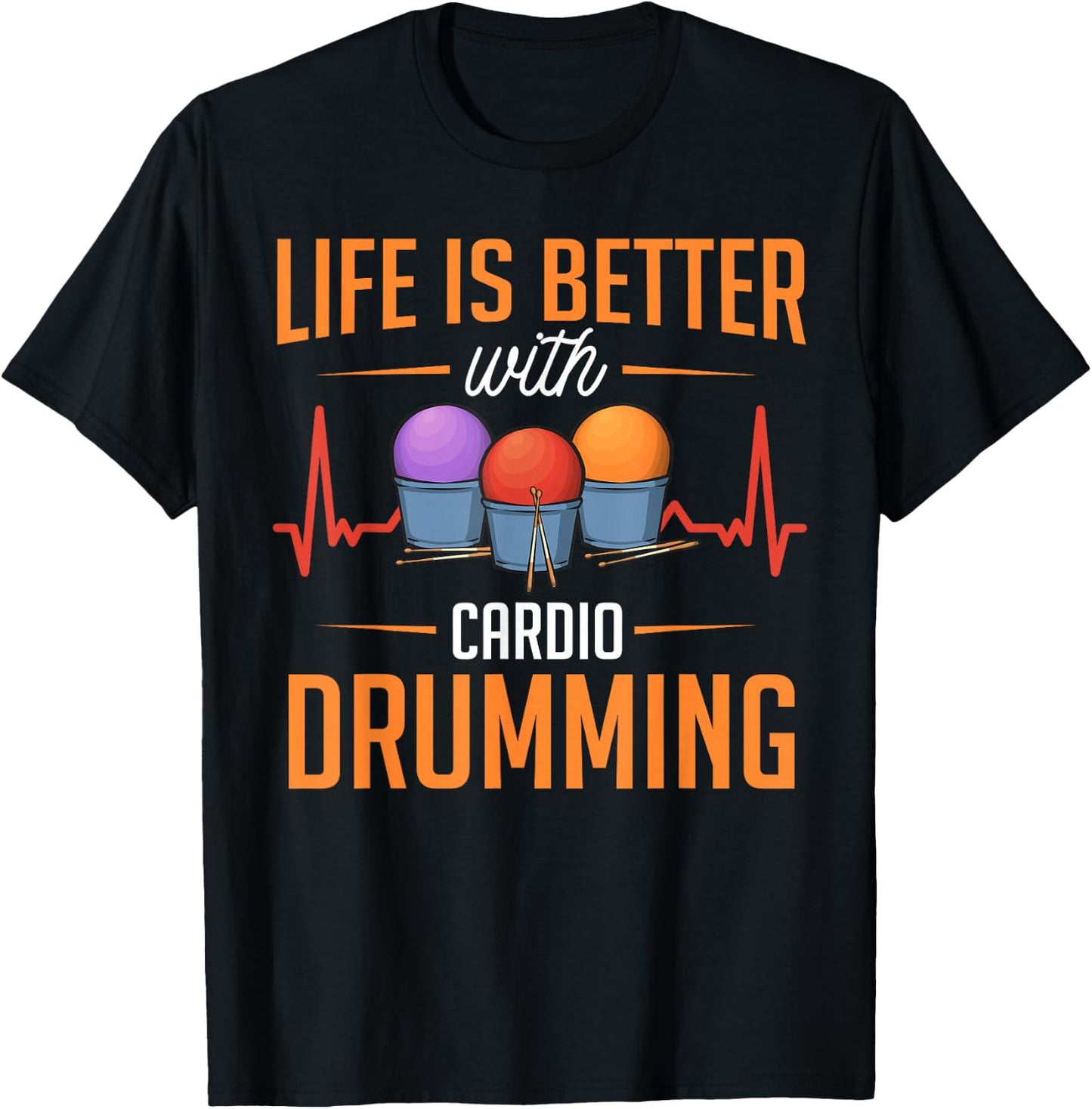 Cardio Drumming Gym Fitness Class Workout T-Shirt - T-Shirt | Black