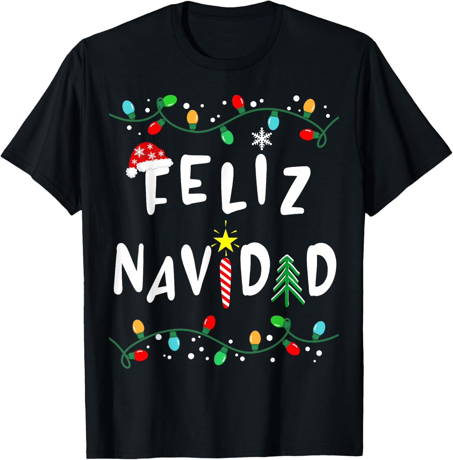 Feliz Navidad Shirt-Funny Mexican Christmas in Spanish T-Shirt - T-Shirt | Black