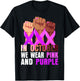 Breast Cancer Pink Domestic Violence Purple Awareness Month T-Shirt - T-Shirt | Black