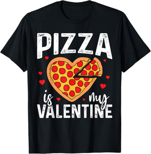 Pizza Is My Valentine Funny Boy Girl Valentines Day Toddler T-Shirt - T-Shirt | Black