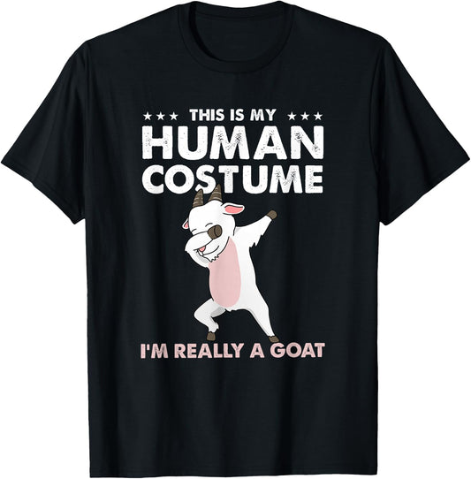 This Is My Human Costume Goat Halloween T-Shirt - T-Shirt | Black