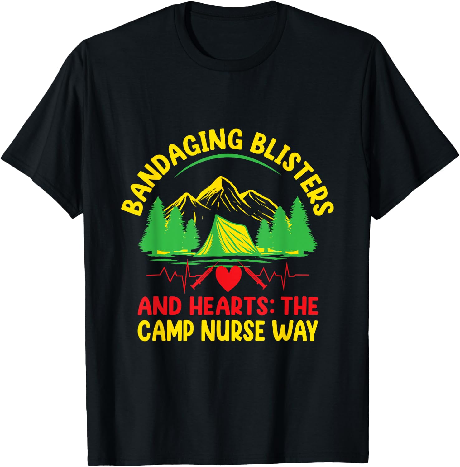 Camp Nurse Medical Medicine Nursing Camping Crew Camper T-Shirt - T-Shirt | Black