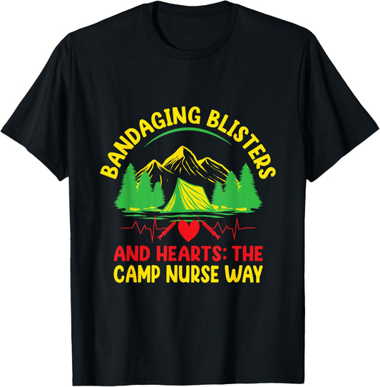 Camp Nurse Medical Medicine Nursing Camping Crew Camper T-Shirt - T-Shirt | Black