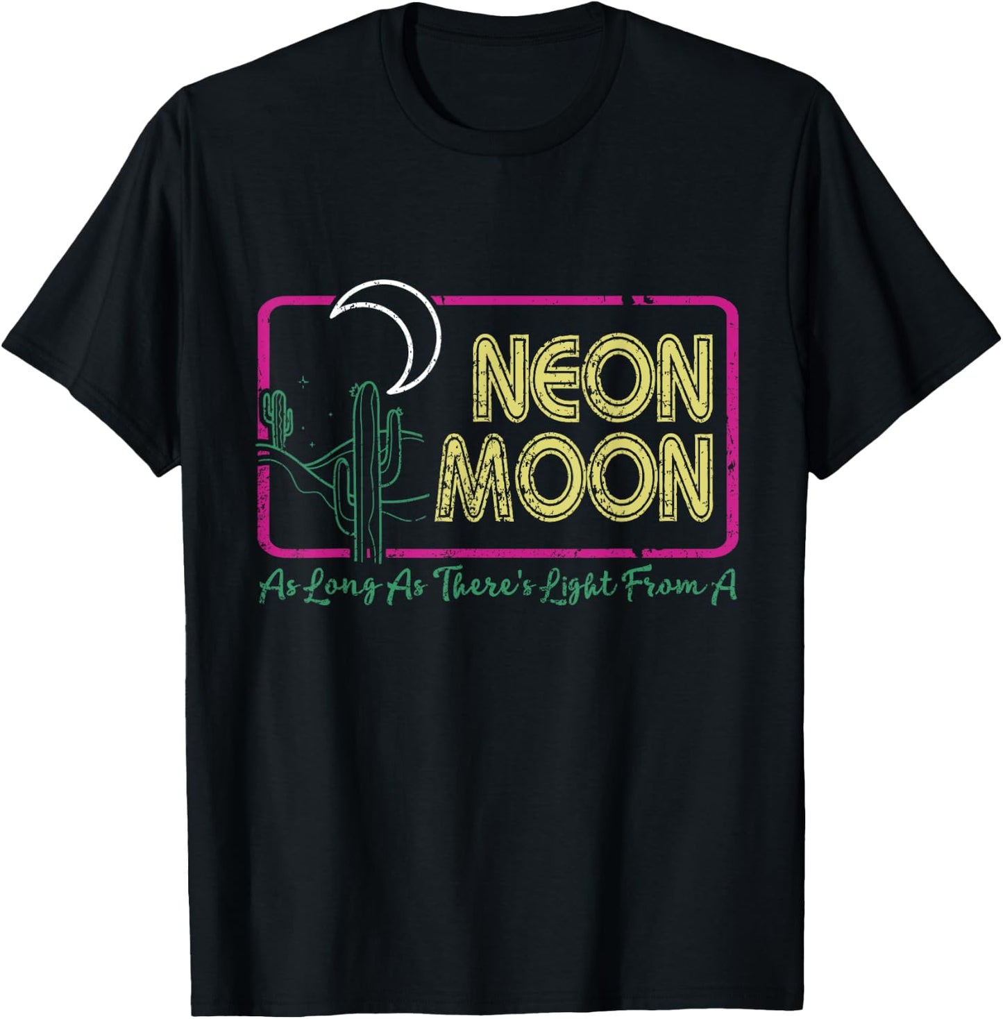 Vintage Retro Neon Moons Funny Lyrics Music 70s Shirt Cactus T-Shirt - T-Shirt | Black