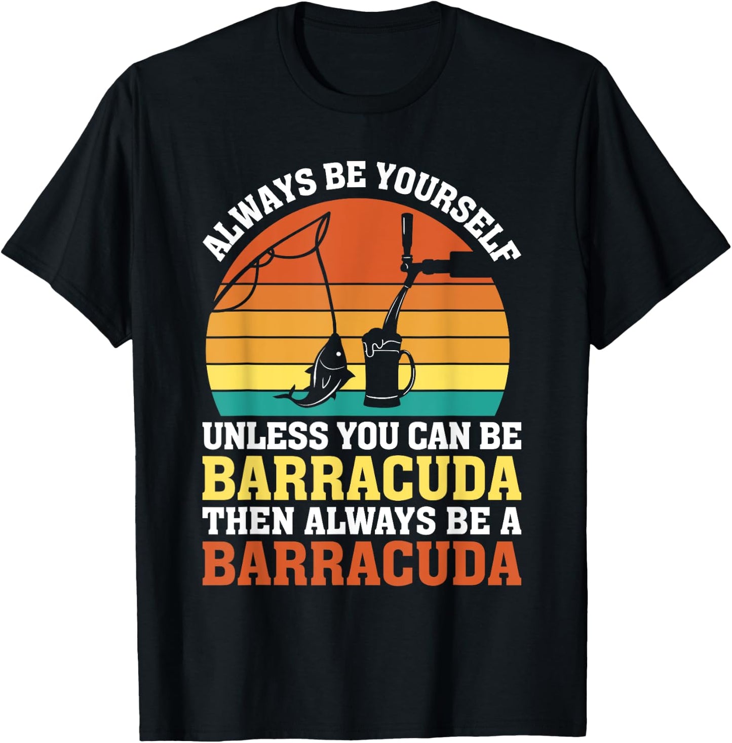 Barracuda Fish Lovers Funny Barracuda Design T-Shirt - T-Shirt | Black