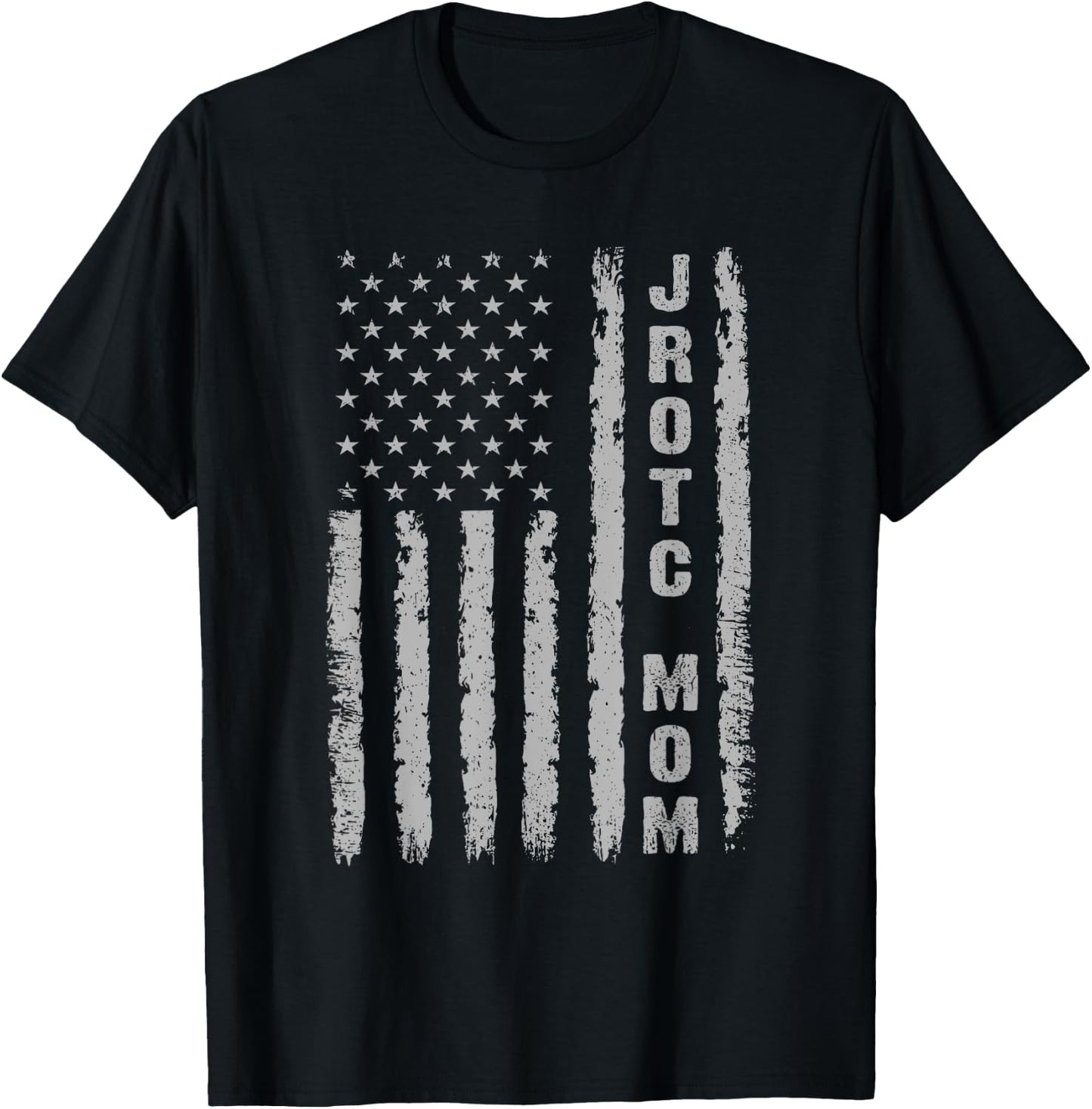 JROTC Mom Junior ROTC USA Vintage American Flag Men Women T-Shirt - T-Shirt | Black