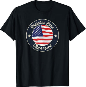 Cherokee Lake - Patriotic Tennessee Souvenir Women Kids Men T-Shirt - T-Shirt | Black