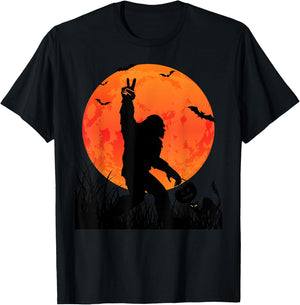 Funny Halloween Rocking Sasquatch Bigfoot Halloween T-Shirt - T-Shirt | Black