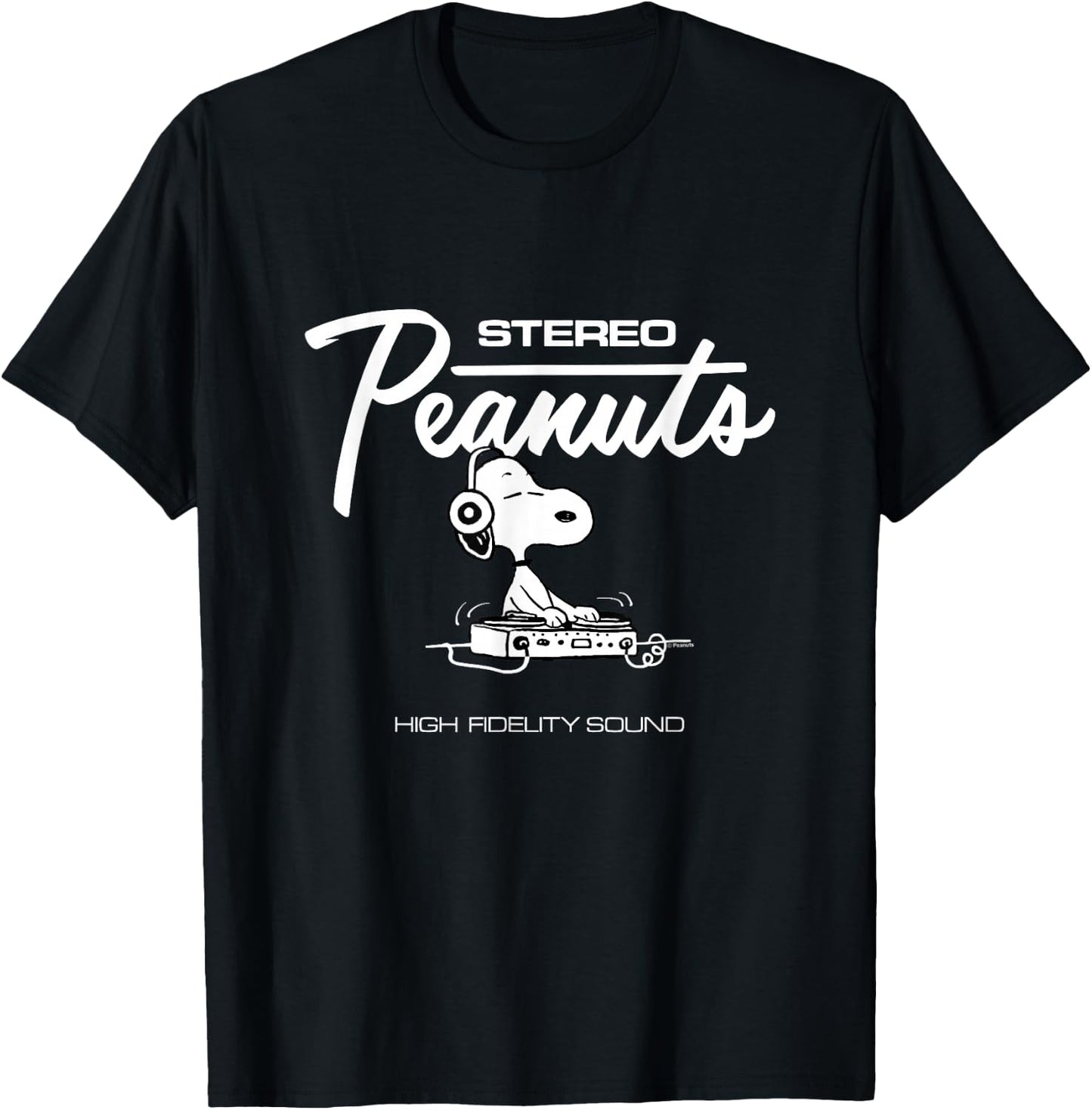 Peanuts - Stereo Peanuts Snoopy Dj T-Shirt - T-Shirt | Black
