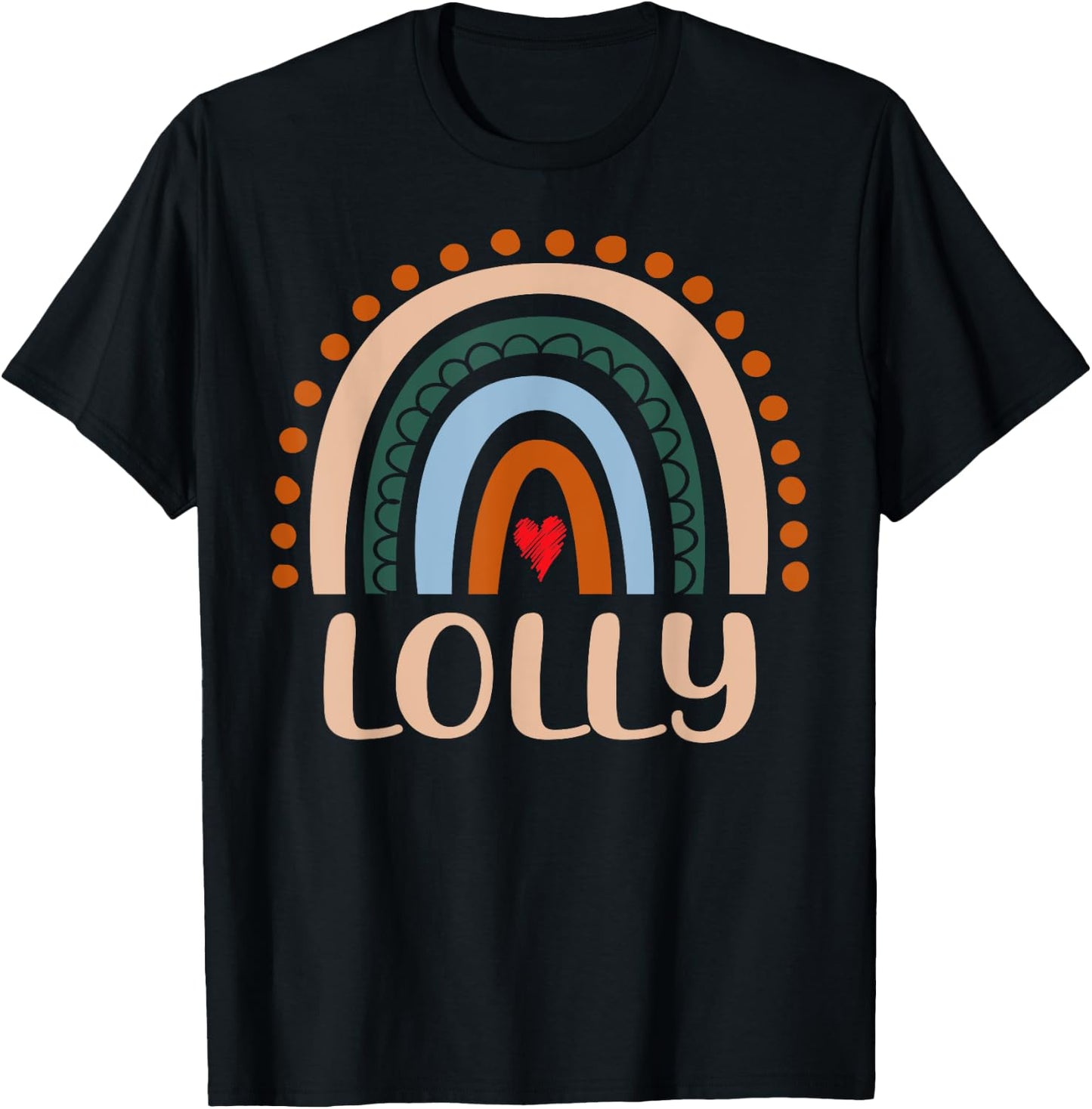 Lolly Rainbow Grandma Cute Mothers Day Funny Lolly T-Shirt - T-Shirt | Black