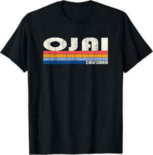 Retro Vintage 70s 80s Style Ojai, CA T-Shirt - T-Shirt | Black