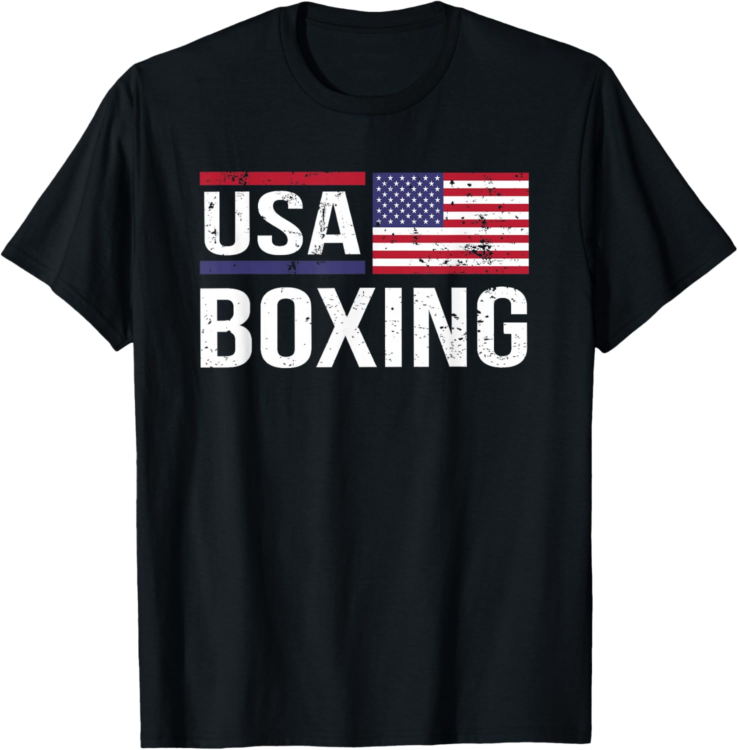 USA Boxing American Flag Gym Sparring Training Amateur Sport T-Shirt - T-Shirt | Black