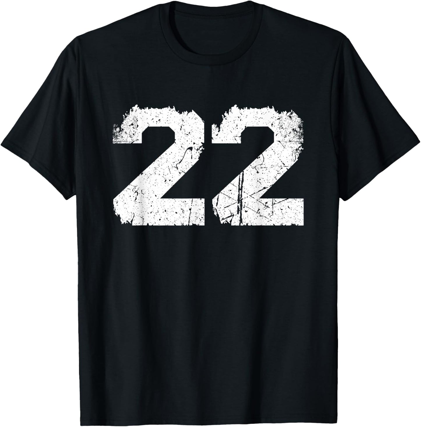 Vintage White Sports Team Number #22 T-Shirt - T-Shirt | Black