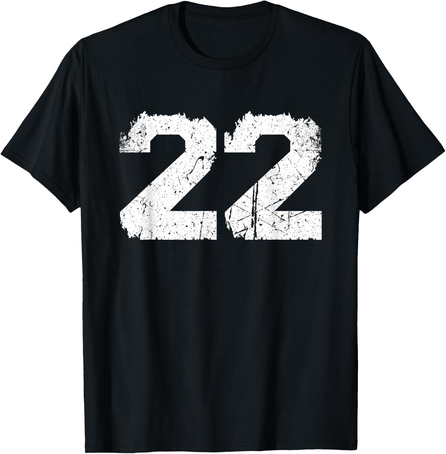 Vintage White Sports Team Number #22 T-Shirt - T-Shirt | Black