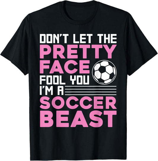 Cool Soccer Teen Girls Soccer Lover Player Sports T-Shirt - T-Shirt | Black