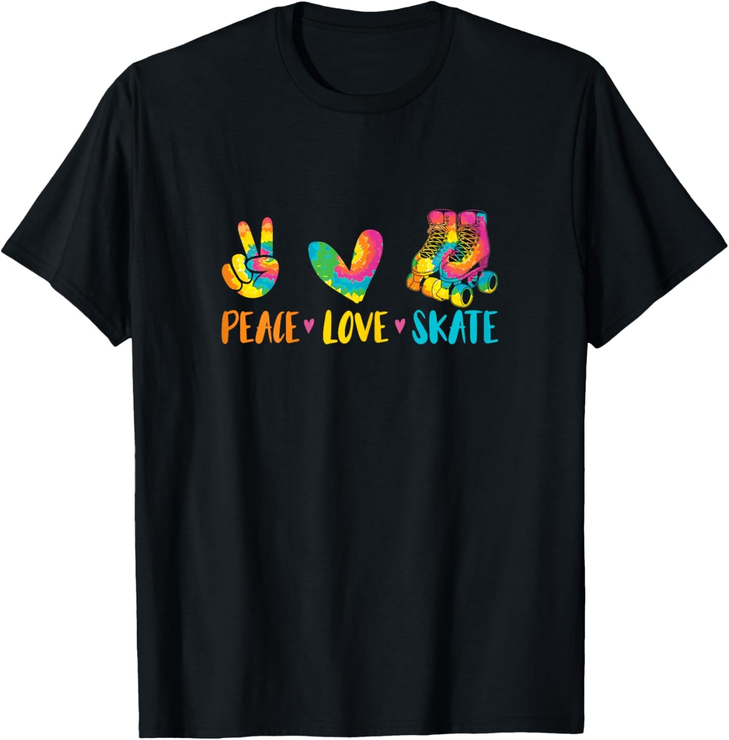 Roller Skating Peace Love Roller Skate T-Shirt - T-Shirt | Black
