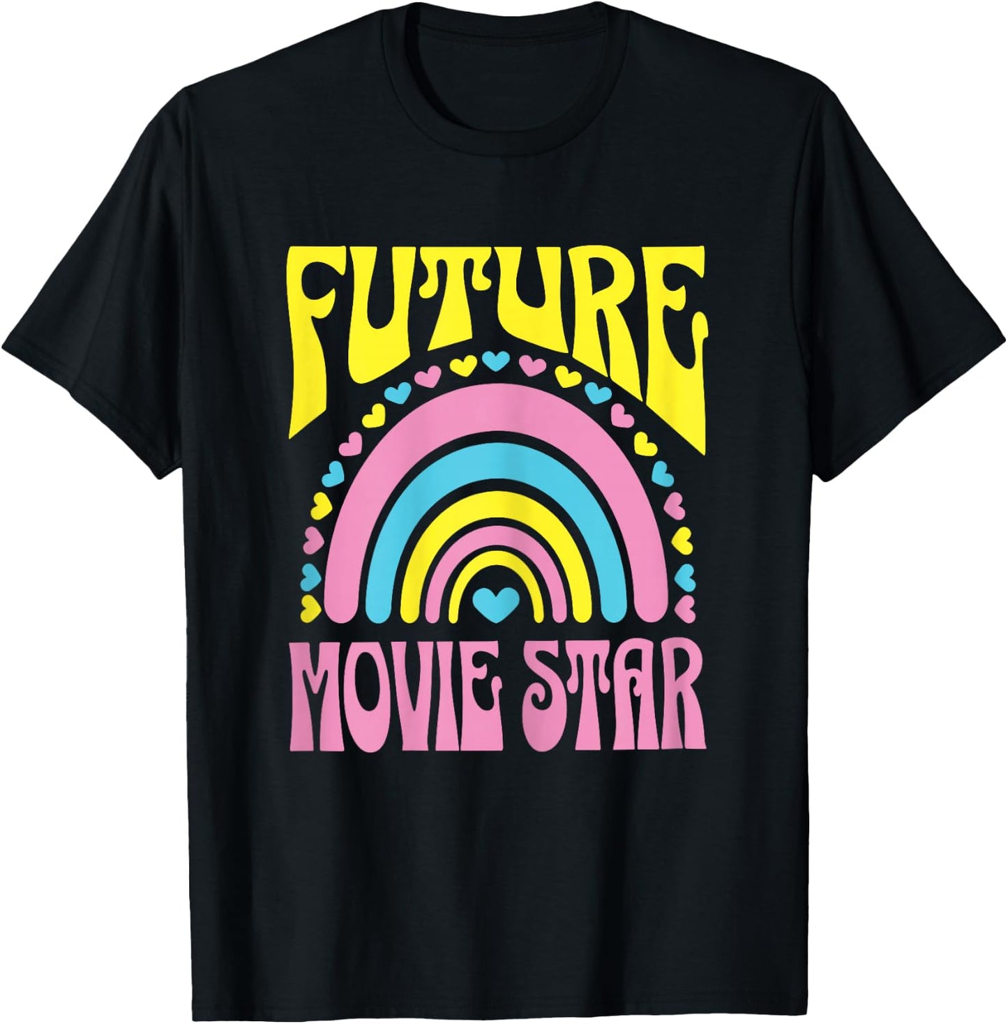 Future Movie Star Bright Retro Rainbow Movie Stars Training T-Shirt - T-Shirt | Black