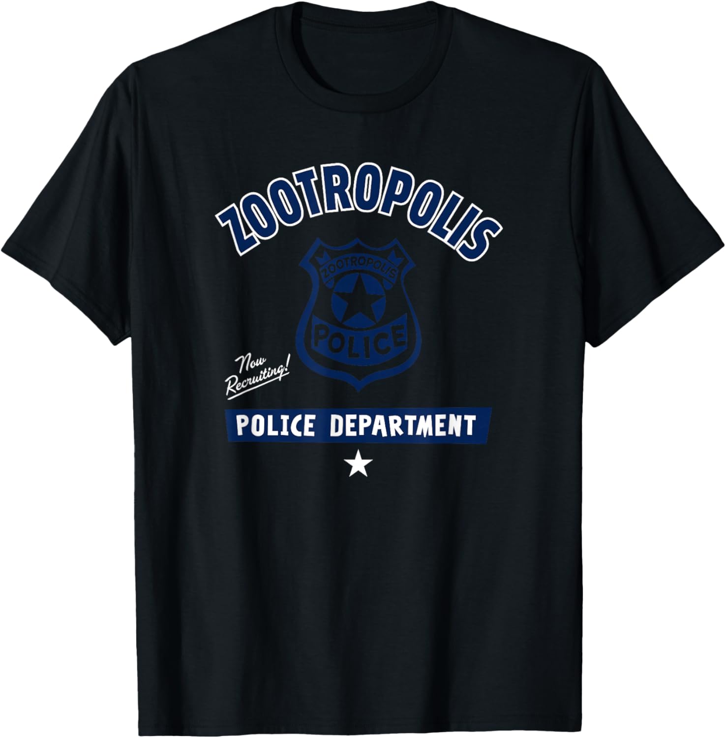 Disney Zootopia Vintage Zootropolis Police Department Badge T-Shirt - T-Shirt | Black
