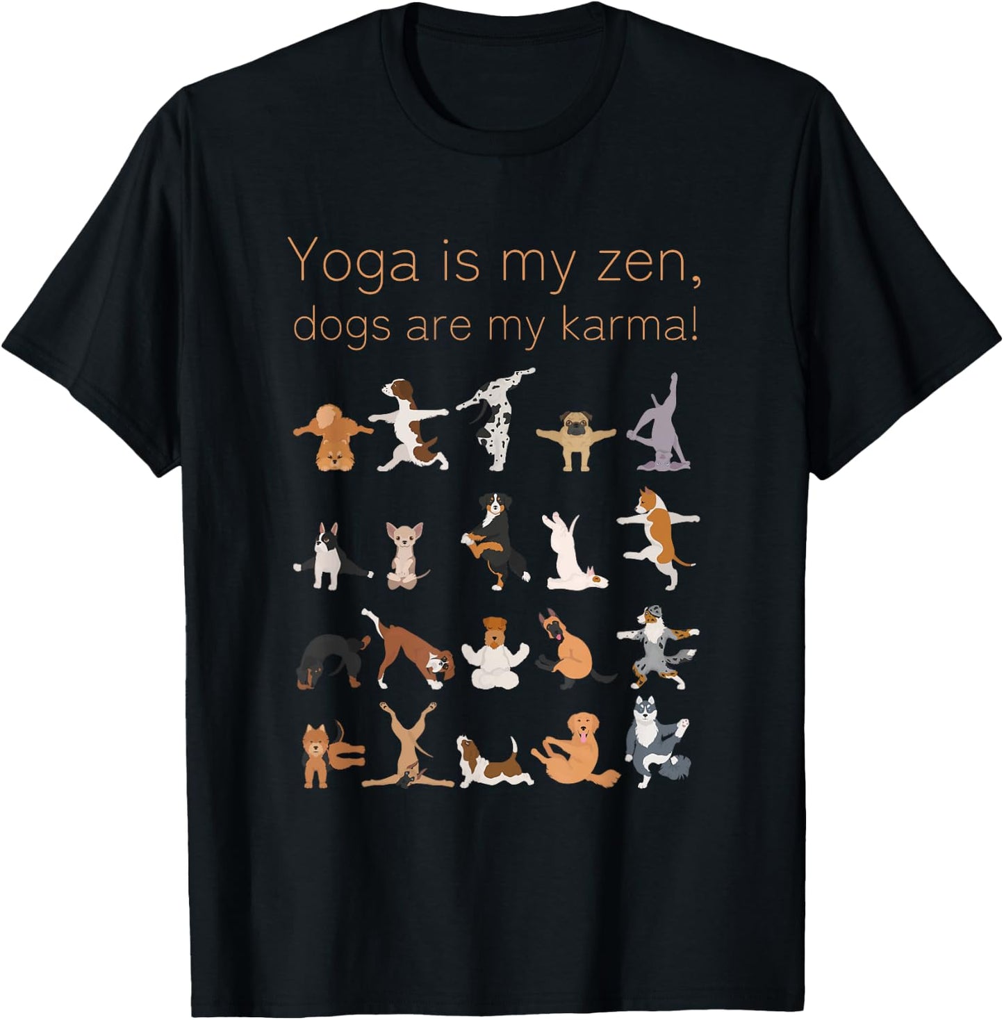 Yoga Zen Dogs Karma For Dog and Yoga Lovers T-Shirt - T-Shirt | Black