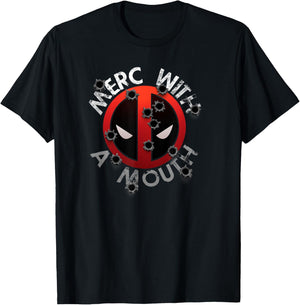 Marvel Comics Retro Classic Deadpool Merc With A Mouth T-Shirt - T-Shirt | Black