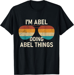 I'm Abel Doing Abel Things Retro Sunglass Personalized T-Shirt - T-Shirt | Black