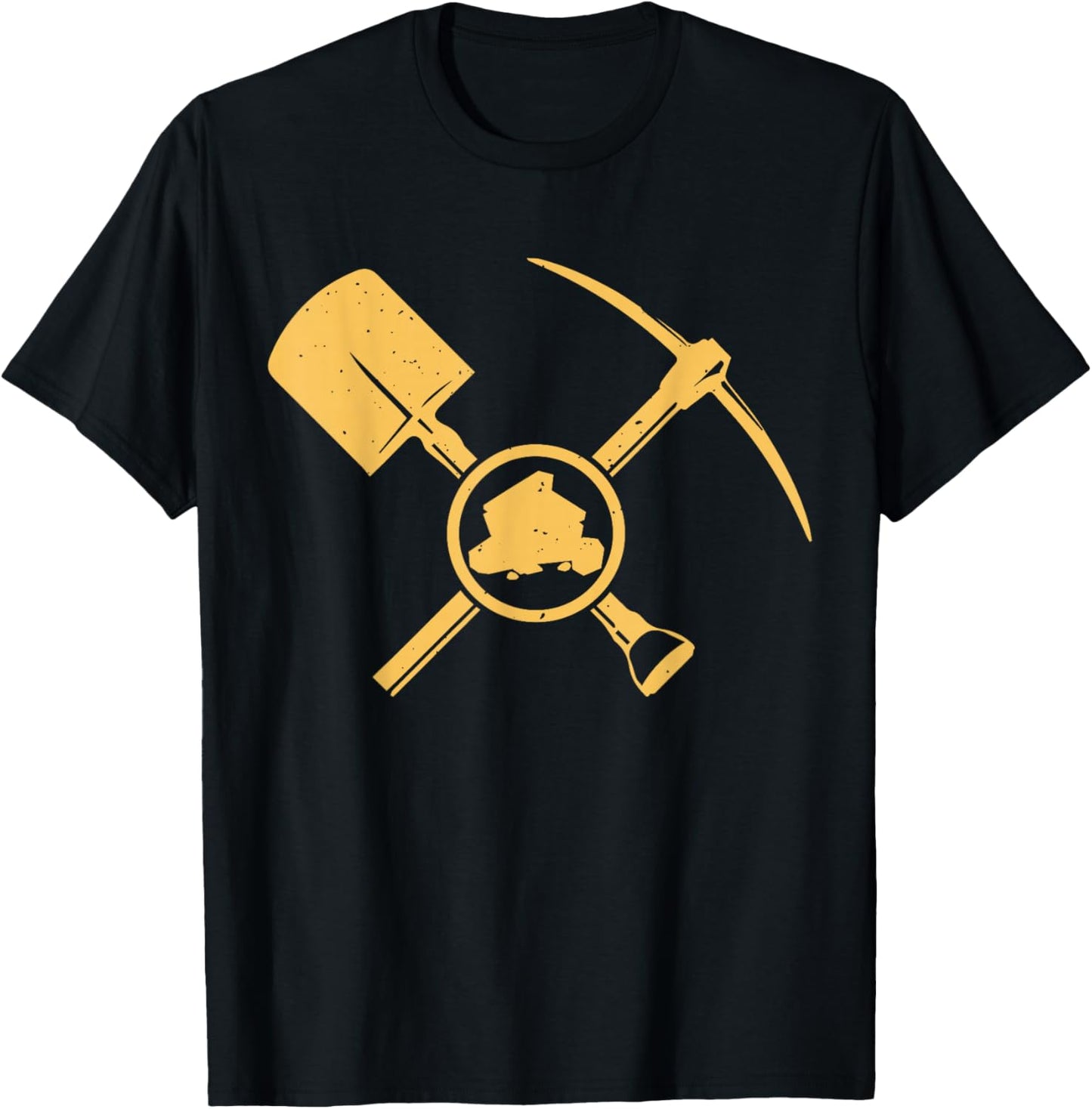 Gold Panning Shovel And Pickaxe T-Shirt - T-Shirt | Black
