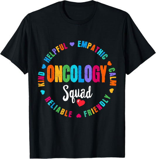 Oncology Squad Nurse Team Registered Nursing T-Shirt - T-Shirt | Black