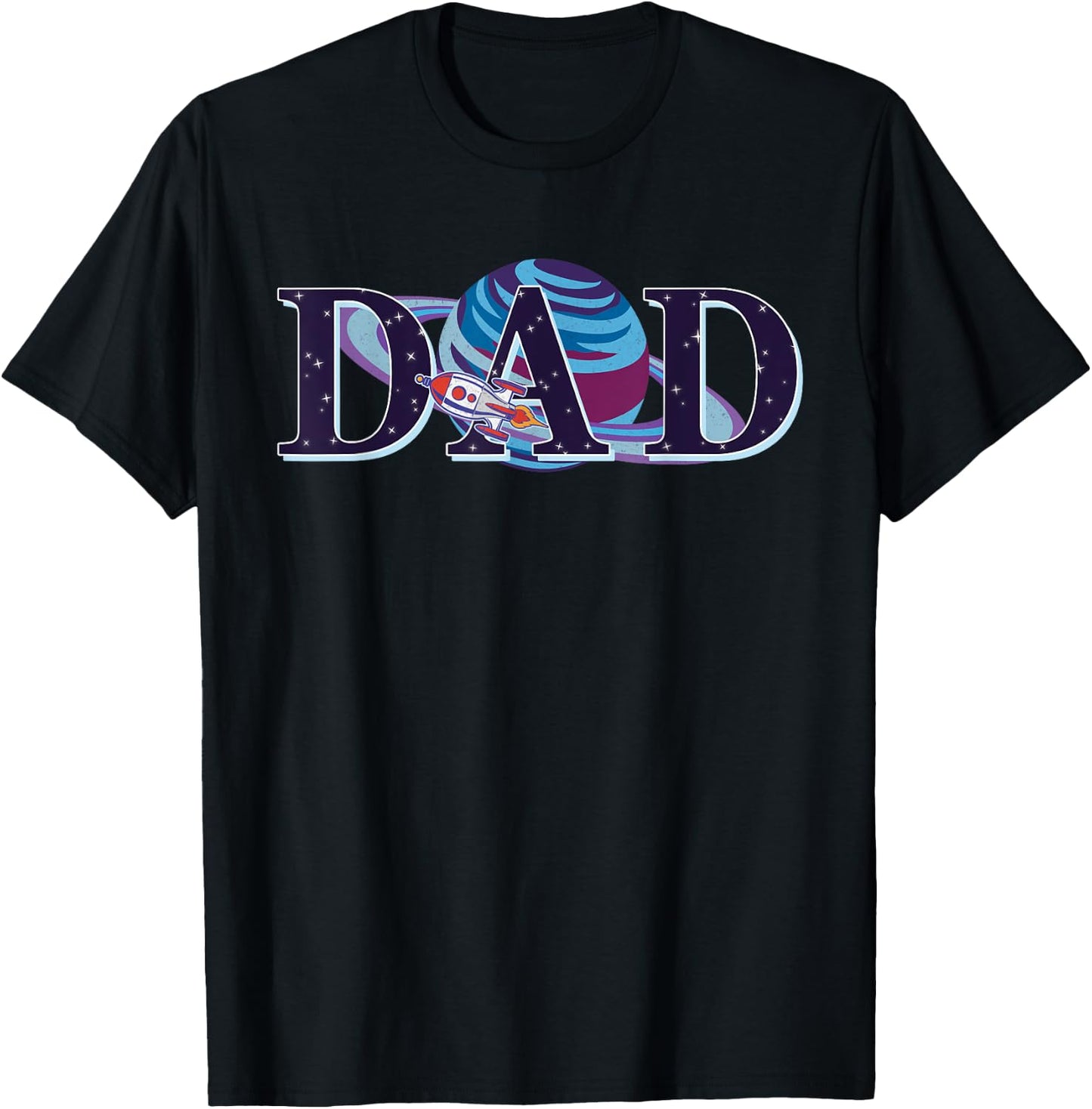 Space Dad, Family Matching Mom, Space Birthday Theme Party T-Shirt - T-Shirt | Black