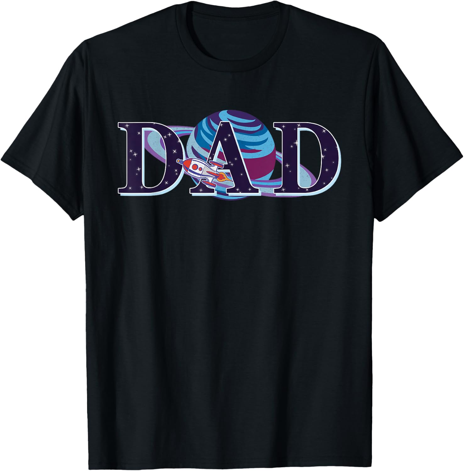Space Dad, Family Matching Mom, Space Birthday Theme Party T-Shirt - T-Shirt | Black