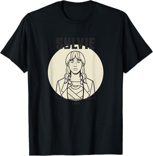 Marvel Loki Sylvie Variant Spotlight Line Art Portrait T-Shirt - T-Shirt | Black