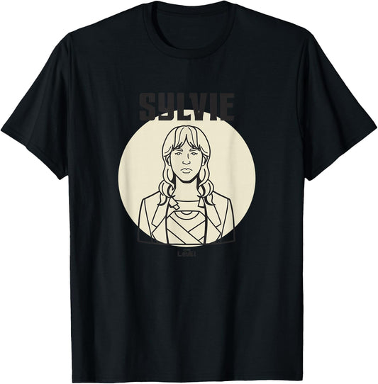 Marvel Loki Sylvie Variant Spotlight Line Art Portrait T-Shirt - T-Shirt | Black