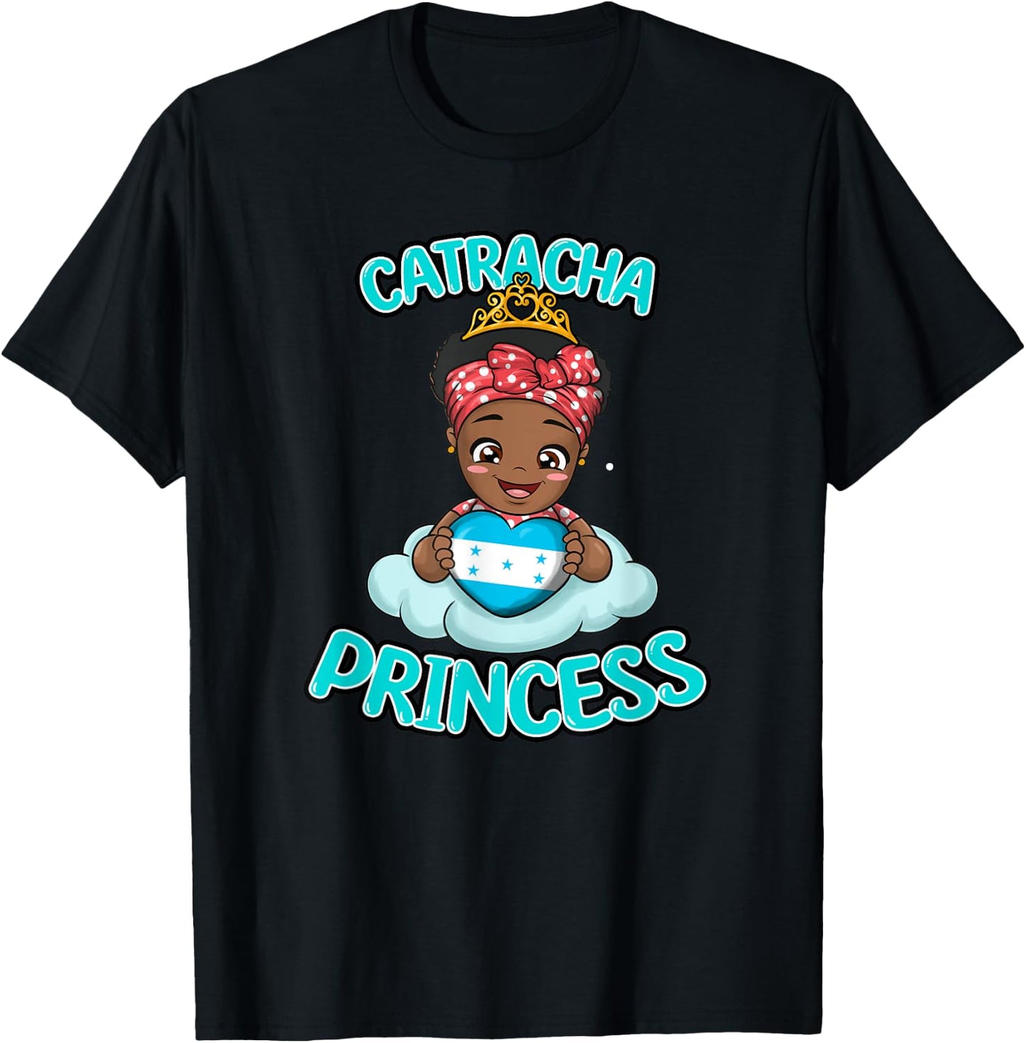 Honduras Proud Honduran Flag Catracha Girl Woman Princess T-Shirt - T-Shirt | Black