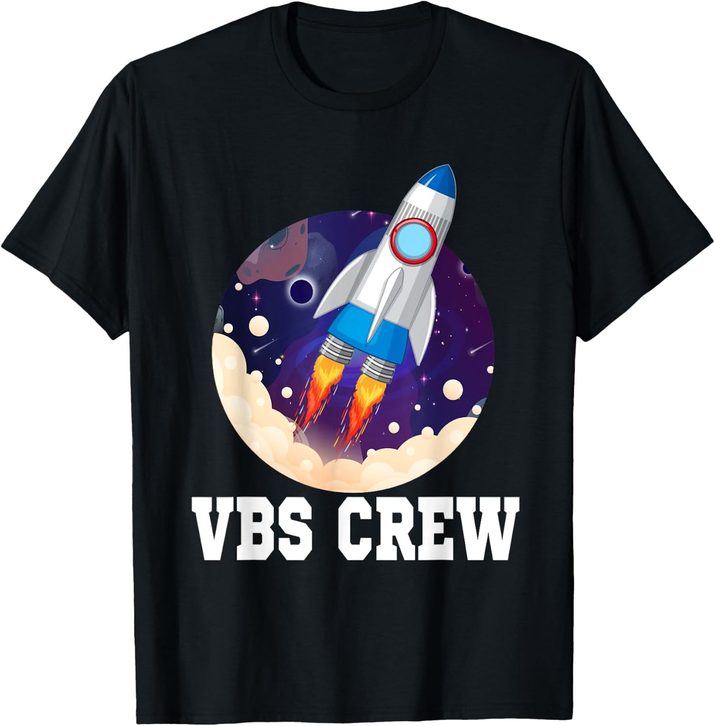 I Love VBS 2025 Space Crew Vacation Bible School Rocket T-Shirt - T-Shirt | Black