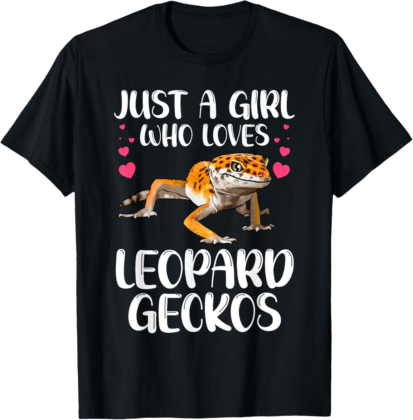 Cool Leopard Gecko For Girls Women Pet Lizard Reptile Lovers T-Shirt - T-Shirt | Black