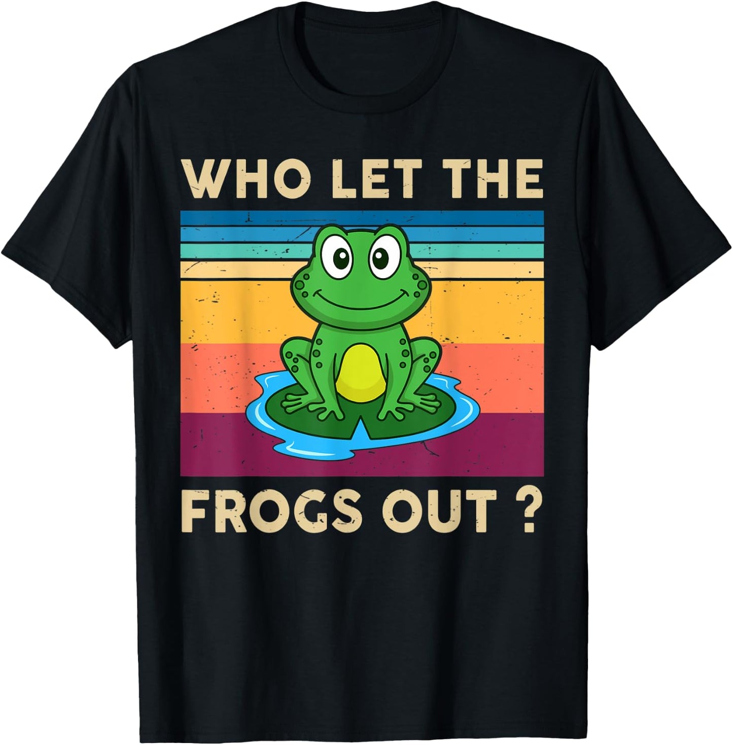 Cute Frog Who Let The Frogs Out Kids Boy Toddler Herpetology T-Shirt - T-Shirt | Black