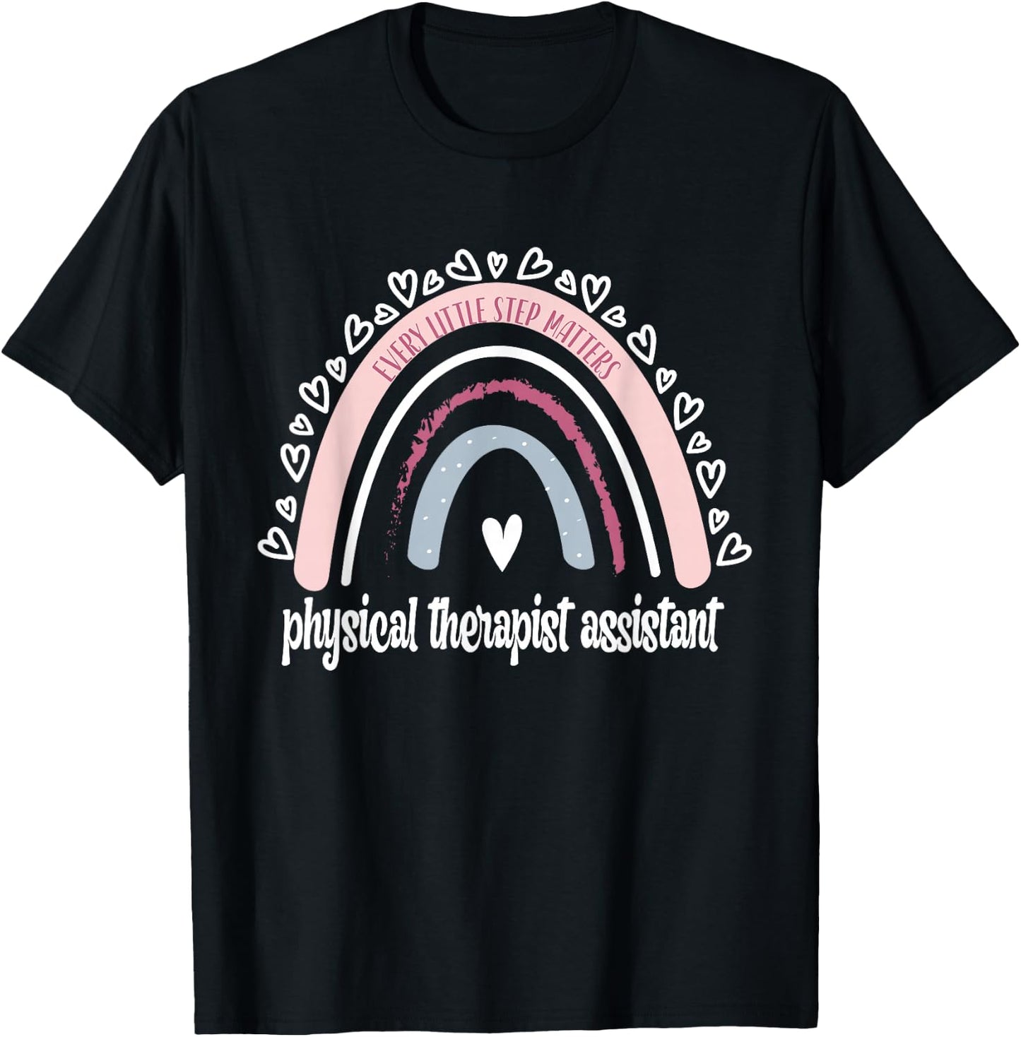 Physical Therapist Assistant Rainbow PTA Physical Therapy T-Shirt - T-Shirt | Black