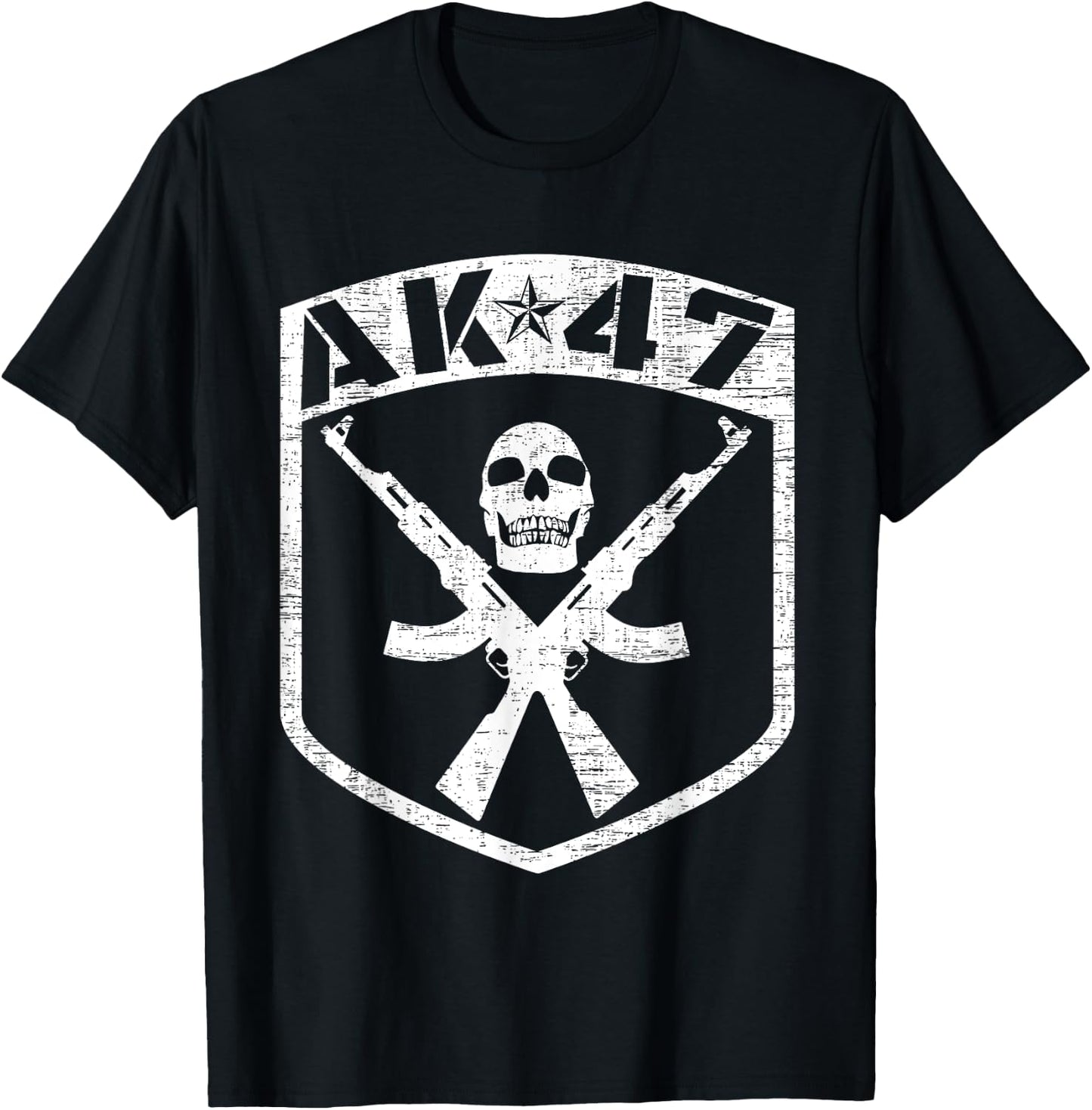 Kalashnikov Skull AK-47 Assualt Rifle Gun T-Shirt - T-Shirt | Black