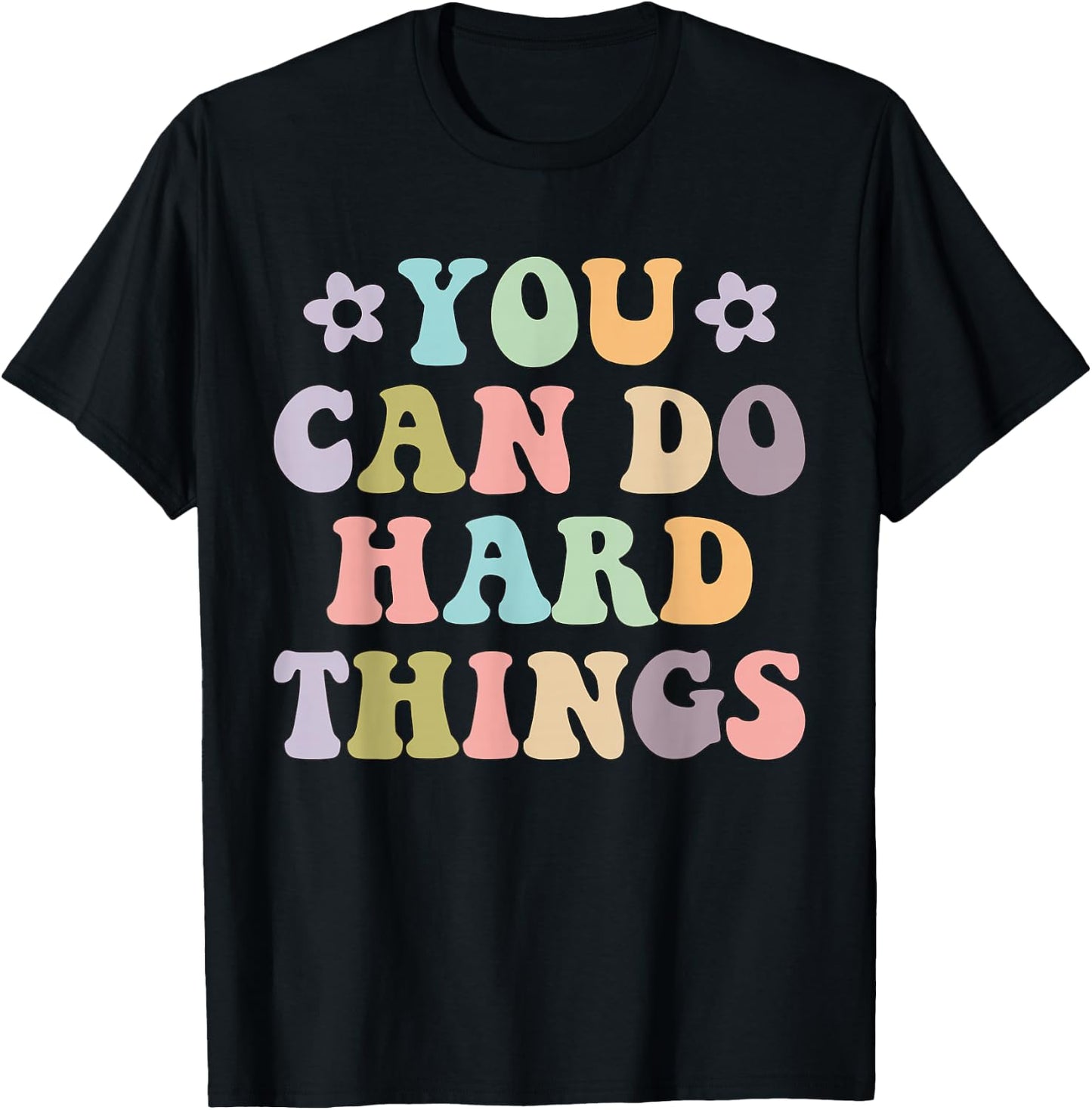 Inspirational Women's Graphics - You Can Do Hard Things T-Shirt - T-Shirt | Black