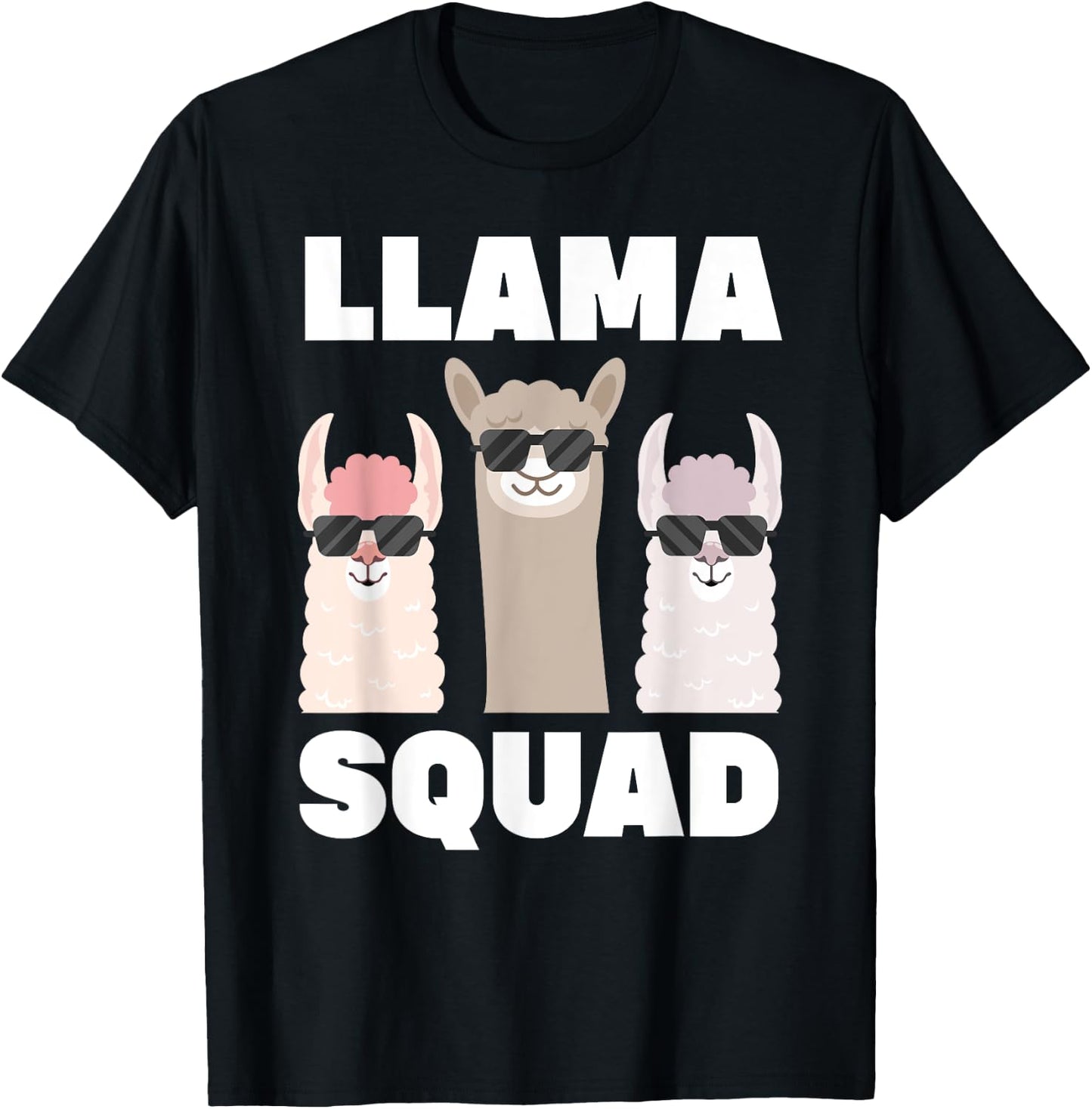Funny Llama Design Women Llama Alpaca Farm Animal T-Shirt - T-Shirt | Black