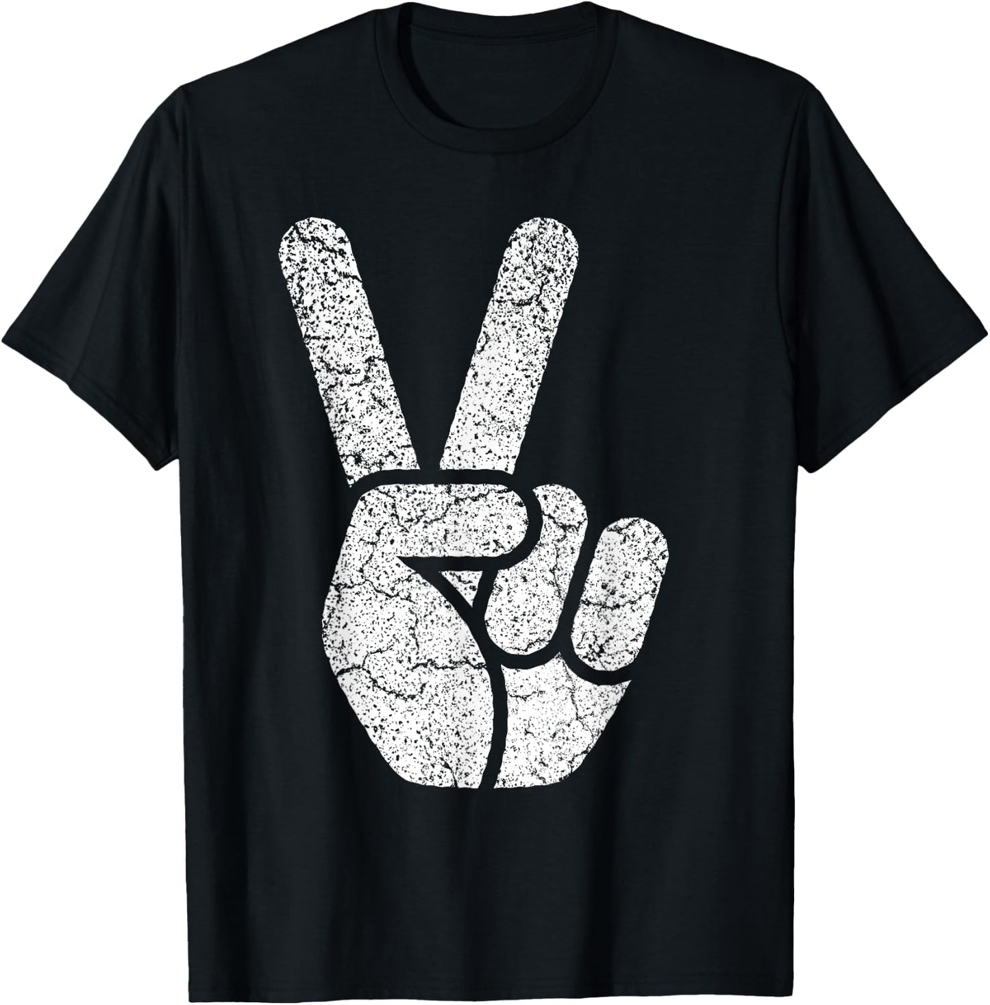 Peace Sign Women Men Kids Vintage 60s 70s Hippie Gift T-Shirt - T-Shirt | Black
