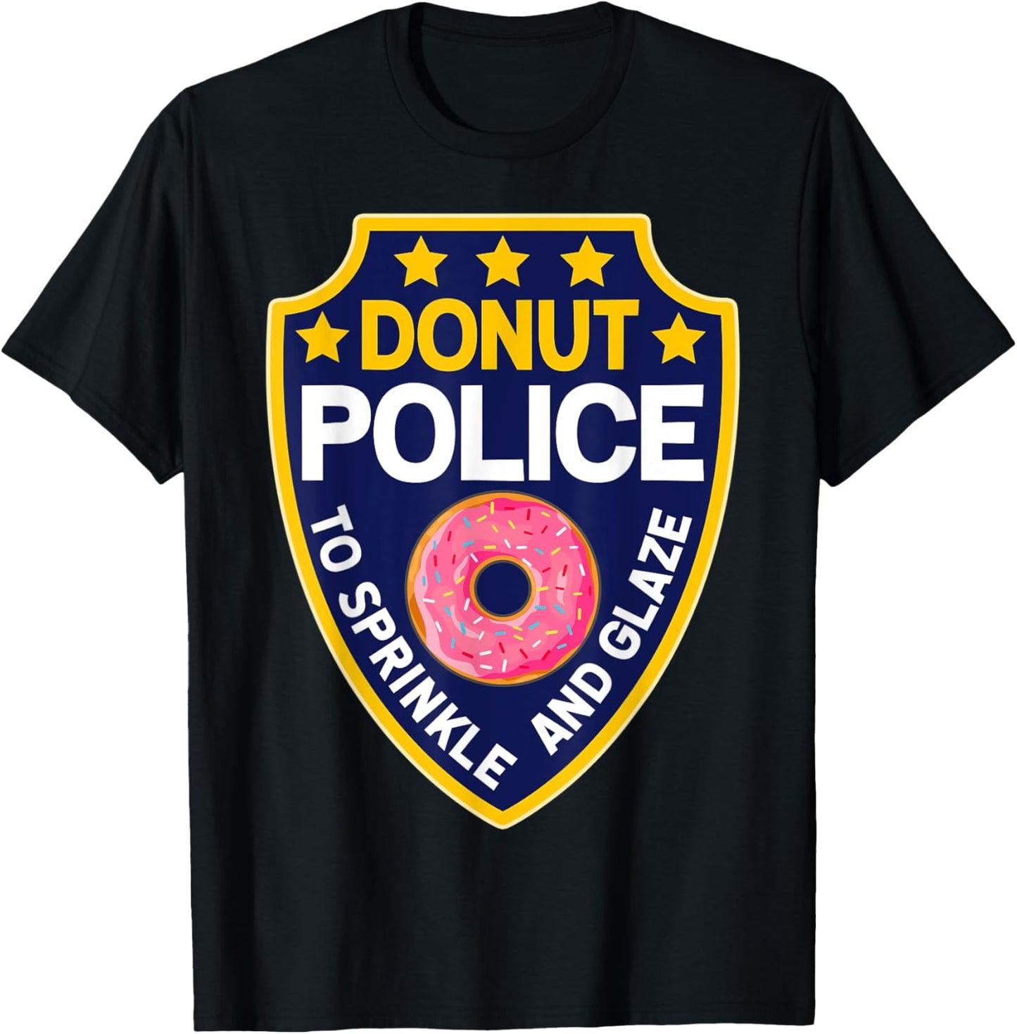 Donut Police FUNNY Doughnut Sprinkles Cheap Halloween T-Shirt - T-Shirt | Black