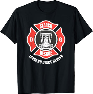 Disc golf search and rescue leave no discs behind T-Shirt - T-Shirt | Black