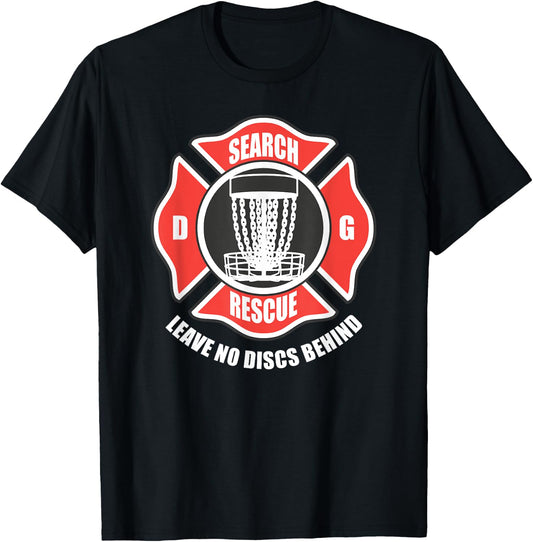 Disc golf search and rescue leave no discs behind T-Shirt - T-Shirt | Black