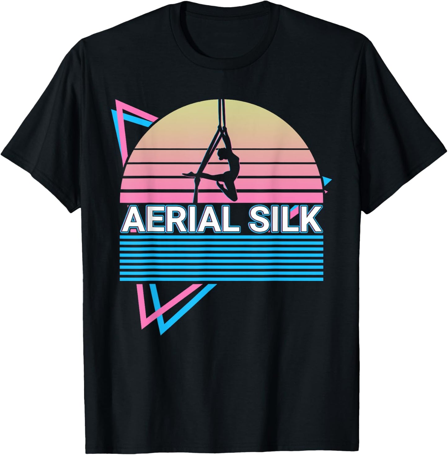 Aerial Silk Aerialist Gift -Adults Black Small Modern Graphic Short Sleeve T-Shirt - T-Shirt | Black