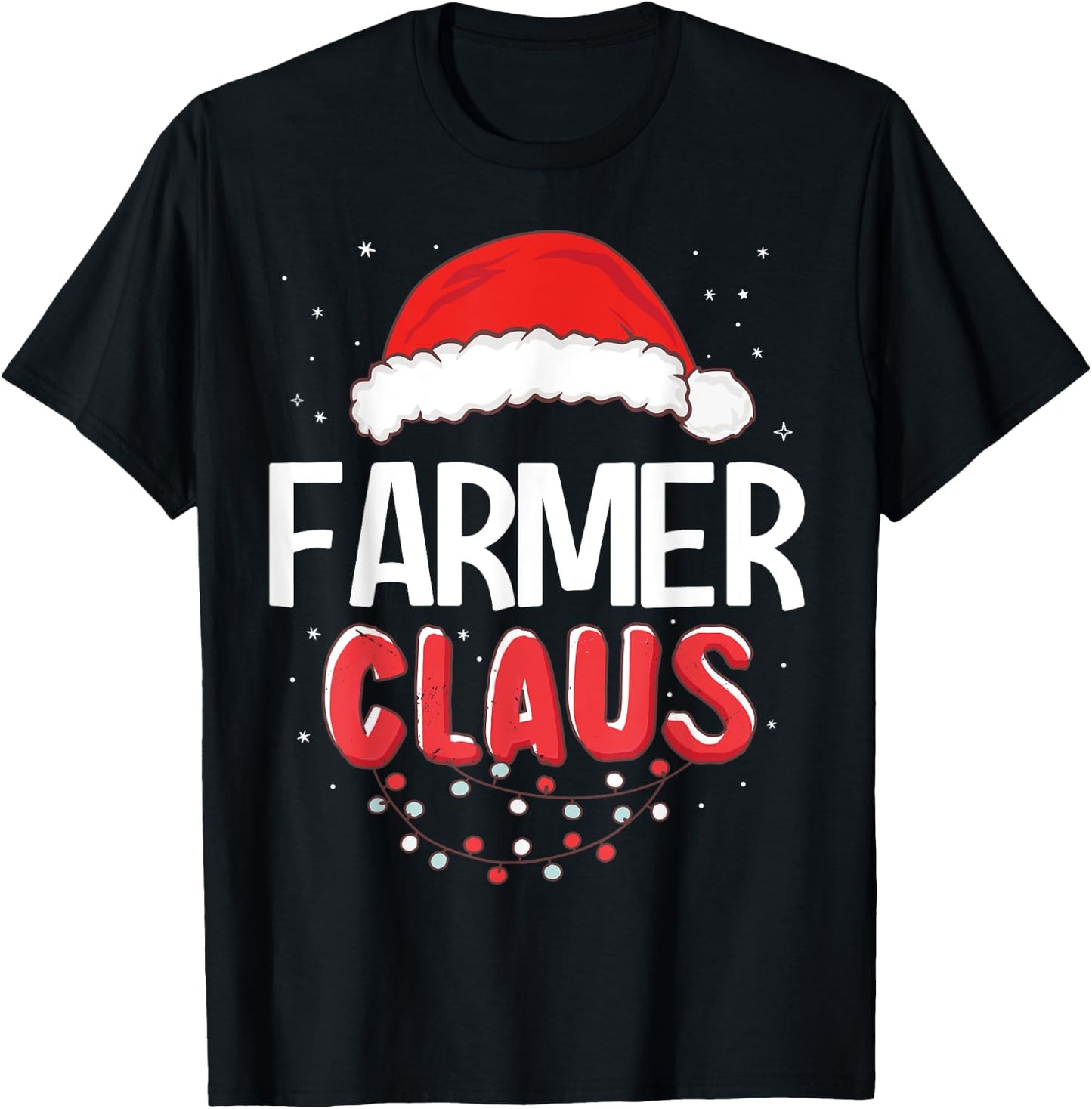 Farmer Santa Claus Christmas Matching Costume T-Shirt - T-Shirt | Black